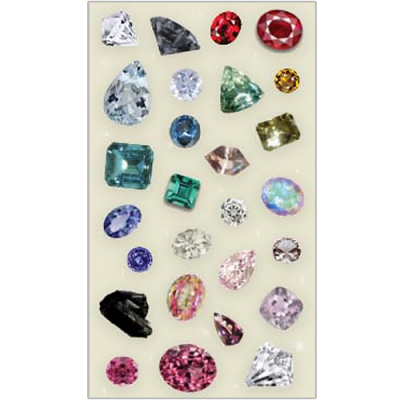 [쁘띠팬시] 드로잉 홀로그램 보석 원석 스티커 (1매) PD897