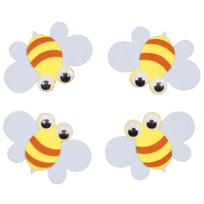 [위시펠트] 꿀벌 (4개, 10X6.5cm) N4