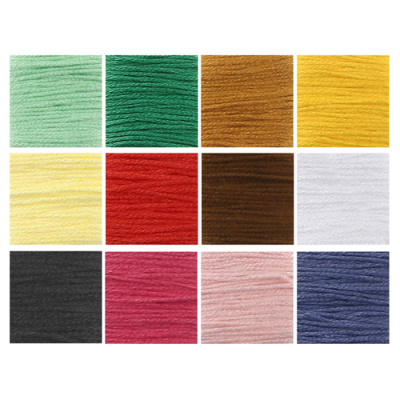 [유니아트] 십자수실 컬러혼합 (12개입, 8M)