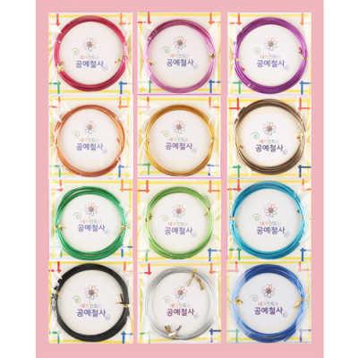 [유니아트] 공예철사 색상혼합 (12개입, 1.5mmX3M) 1판