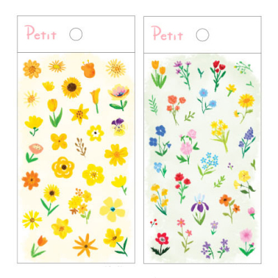 [쁘띠팬시] 컬러 플라워 스티커 (4종 택1)