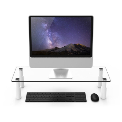 [소원별] 강화유리 모니터 받침대 높이조절 (58X21X13cm)