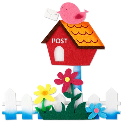 [유니아트] 펠트 우체통 신형 투톤 (1개, 20X19cm) N55