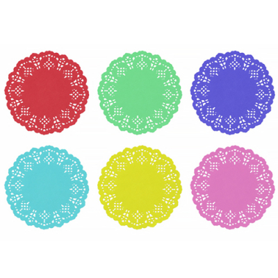 [유니아트] 칼라 종이레이스 원형 (200매, 5종 택1)