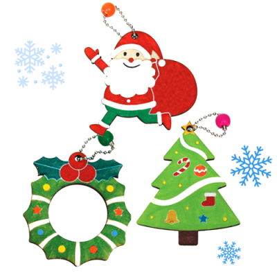 [유니아트] 크리스마스 가방고리 만들기 (산타/트리/리스 3종 택1)