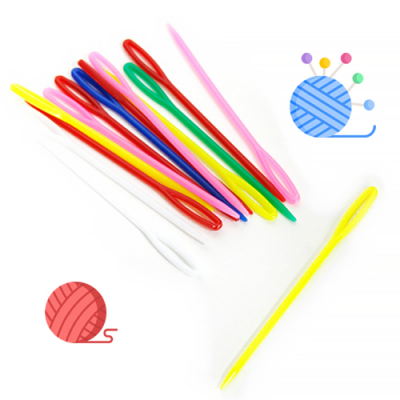 [유니아트] 안전바늘 플라스틱 돗바늘 (색상혼합, 0.2X8cm)