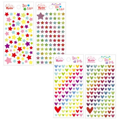 [쁘띠팬시] 큐티스타&하트 스티커 (2종 택1)