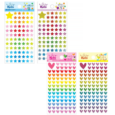 [쁘띠팬시] 내마음의 별&하트 스티커 (2종 택1)
