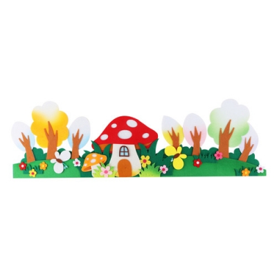 [유니아트] 펠트 버섯집 울타리 (1개, 60X19cm) NO12