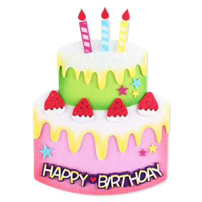 [유니아트] 펠트 생일케이크 투톤 (1개, 22X30cm) NO7