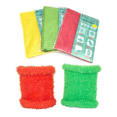 [보아스] 울트라 화이버 수세미 (양면/드라이 2종 택1)