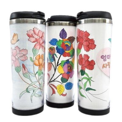 [꼬메빔보] 카네이션 텀블러 꾸미기 (1개, 7X19.5cm)