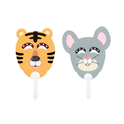 [유니아트] 동물가면 부채꾸미기 (호랑이/쥐  2종 택1)