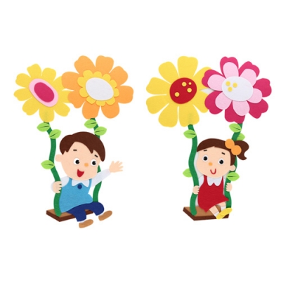 [유니아트] 펠트 꽃그네 탄 아이 (2종 택1)