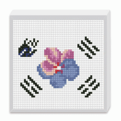 [꼬메빔보] 보석십자수 액자 만들기_나라사랑 (3종택1, 15X15cm)