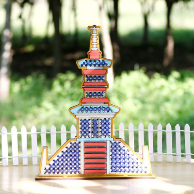 [유니아트] 나무MDF 우드 십자수 만들기_다보탑 (14X18cm)