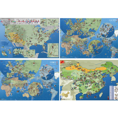 [소원별] QR코드 교과서속 세계문화유산 지도 (62X92cm, 지도/인물지도 2종 택1)