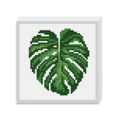[꼬메빔보] 보석십자수 몬스테라 꾸미기 (15X15cm)