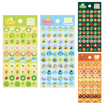 [쁘띠팬시] 사계절 스티커 (4종택1)