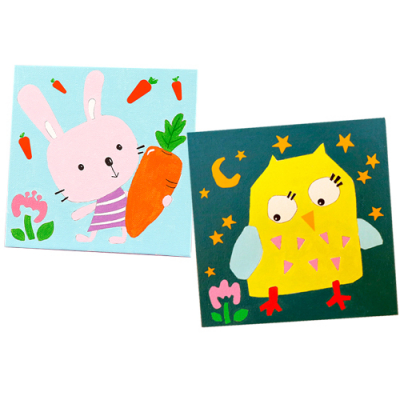 [유니아트] DIY 유화그리기 세트 (15X15cm, 부엉이/토끼 2종 택1)