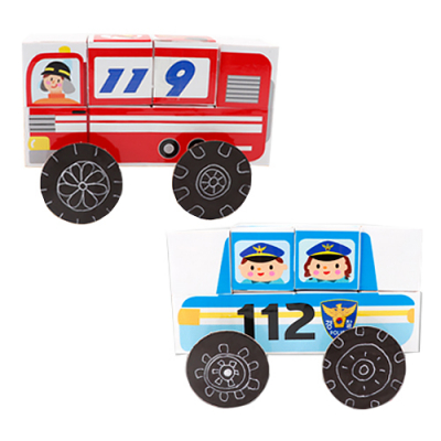 [유니아트] 내맘대로 자동차 만들기 (12X6cm, 소방차/경찰차 2종 택1)