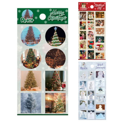 [쁘띠팬시] 겨울 크리스마스 스티커 (트리/선물/눈사람 3종 택1)