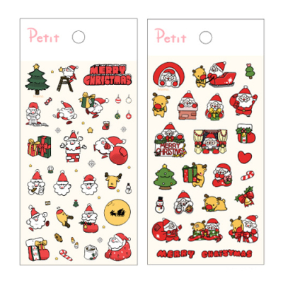 [쁘띠팬시] 펜슬라인 메리크리스마스 스티커 (산타/루돌프 2종 택1)