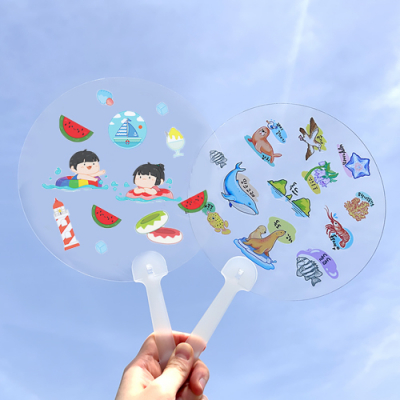 [소원별] 스티커 투명부채 만들기 여름 (18cm, 4종 택1)