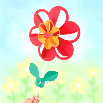 [유니아트] DIY 더블 바람개비 만들기 꽃 (21X40cm)