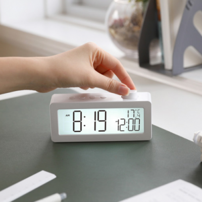 [무아스] 백라이트 심플 타이머 알람 탁상시계 (13.4X6.3cm)