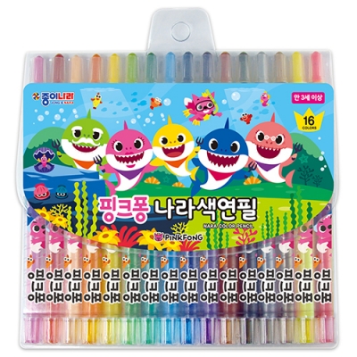 [토마토팬시] 핑크퐁 16색 나라색연필