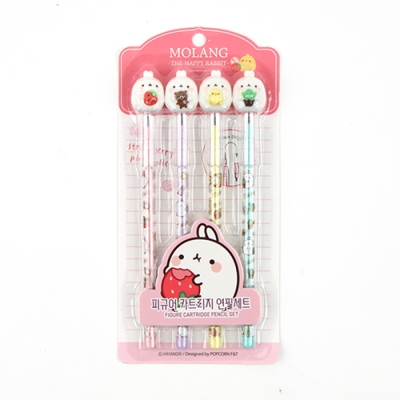 [토마토팬시] 몰랑 피규어 카트리지 연필세트 (3종 1세트)