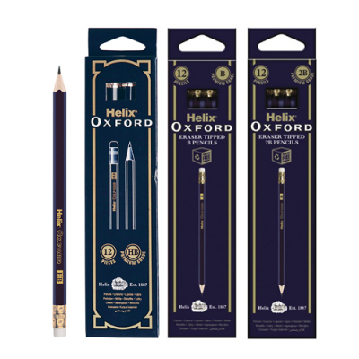 [헬릭스] 옥스포드 클래식 지우개연필 12본입(HB/B/2B 택1)