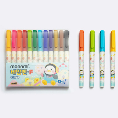 [모나미] 펭수 네임펜 F 중간글씨용 12색 세트