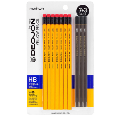 [문화연필] 더존 옐로우연필(HB) 7+3
