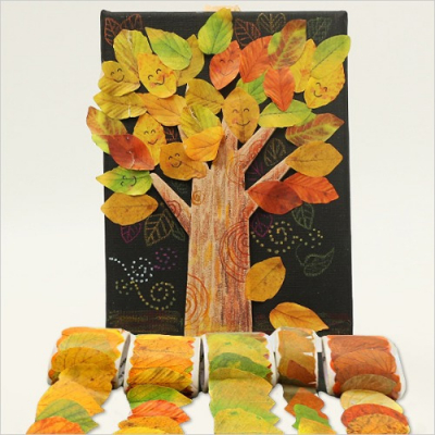 [아트드림] 가을 나뭇잎 롤스티커 액자(2인용)