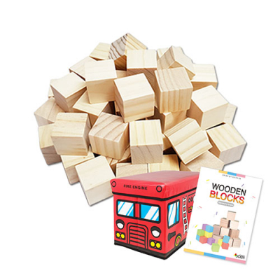 미송 쌓기나무100p (활용책자+교구보관함)