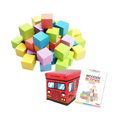 [조엔] 칼라쌓기나무100p+활용책자+교구보관함