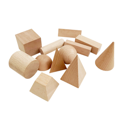 [조엔] 입체속성블럭 - 원목 입체도형 모형 12pcs