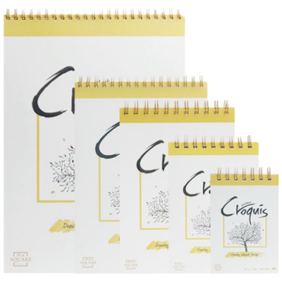 [삼원특수지] 아트스퀘어 크로키 노랑 스프링 105g 80장 (6종 택1)