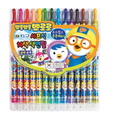 [지구화학]뽀로로 샤프식 색연필 (14색/18색/24색 택1)