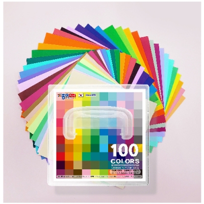 [종이나라] 100컬러단면색종이 500매 (케이스)
