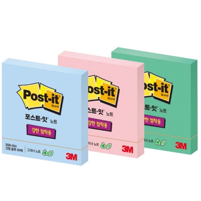 [3M] 포스트잇 그리너노트 SSN654 90매 (3색 택1)