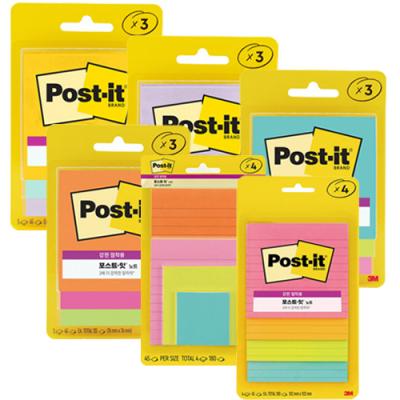 [3M] 포스트잇 강한점착용 블리스터팩 (8종 택1)