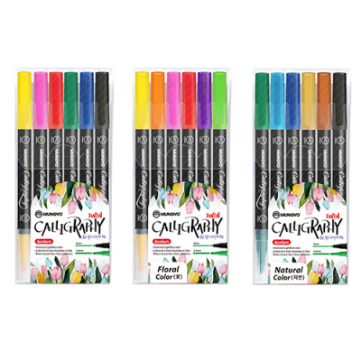 [문교] 캘리그라피펜 트윈 6색 (3종 택1)