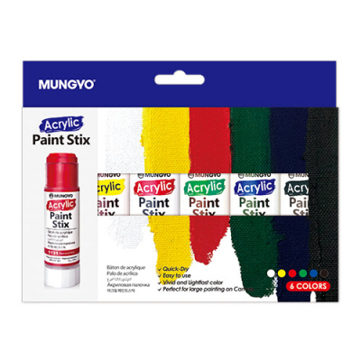 [문교] 고체 아크릴 페인트스틱 6색