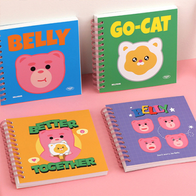 [HM+] 벨리곰 정사각 좌철 수첩 80매 (4색 택1)