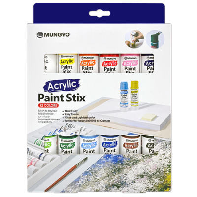 [문교] 고체 아크릴 페인트스틱 12색