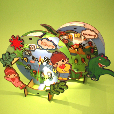 [아이디몬] 우드 DIY 입체원형시계 (2종 택1)