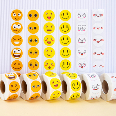 [호사] 원형 페이스 롤스티커 500매 (6종 택1)